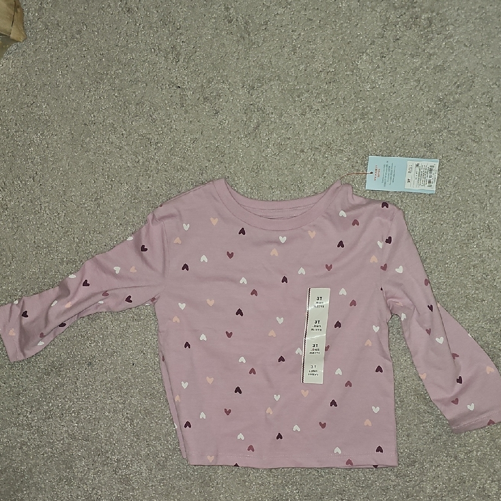 Cat & Jack Purple Heart Long Sleeve Tee